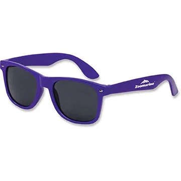 Hipster sunglasses with gray lenses, angled three-quarter view