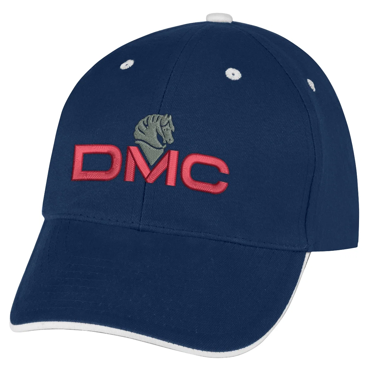 Two-tone baseball cap in black with white trim