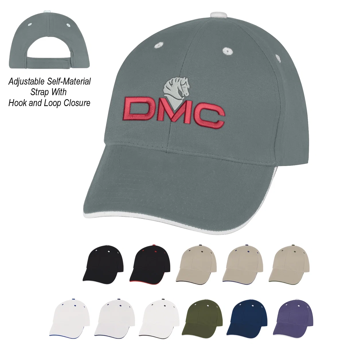 Elite baseball cap shown with contrast colored trim