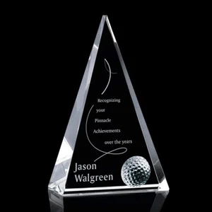 Optical Crystal Golf Award with Ball Mounted at Base
