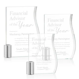 Starfire Crystal Award with an S-Curved Beveled Edge