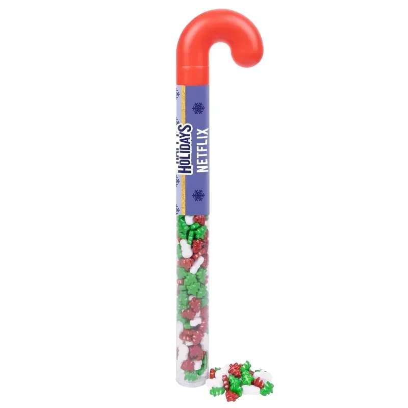Holiday Candy Cane Tube with Frostys Forest Candies — view 2
