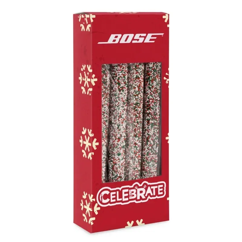 Holiday Chocolate Dipped Non Pareil Pretzel Rods — view 2