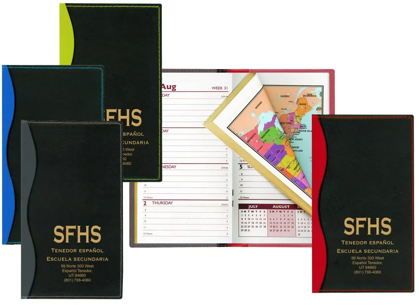 Custom Vinyl Planner" or "Branded Weekly Planner" or "Promotional Soft Cover Planner — view 2