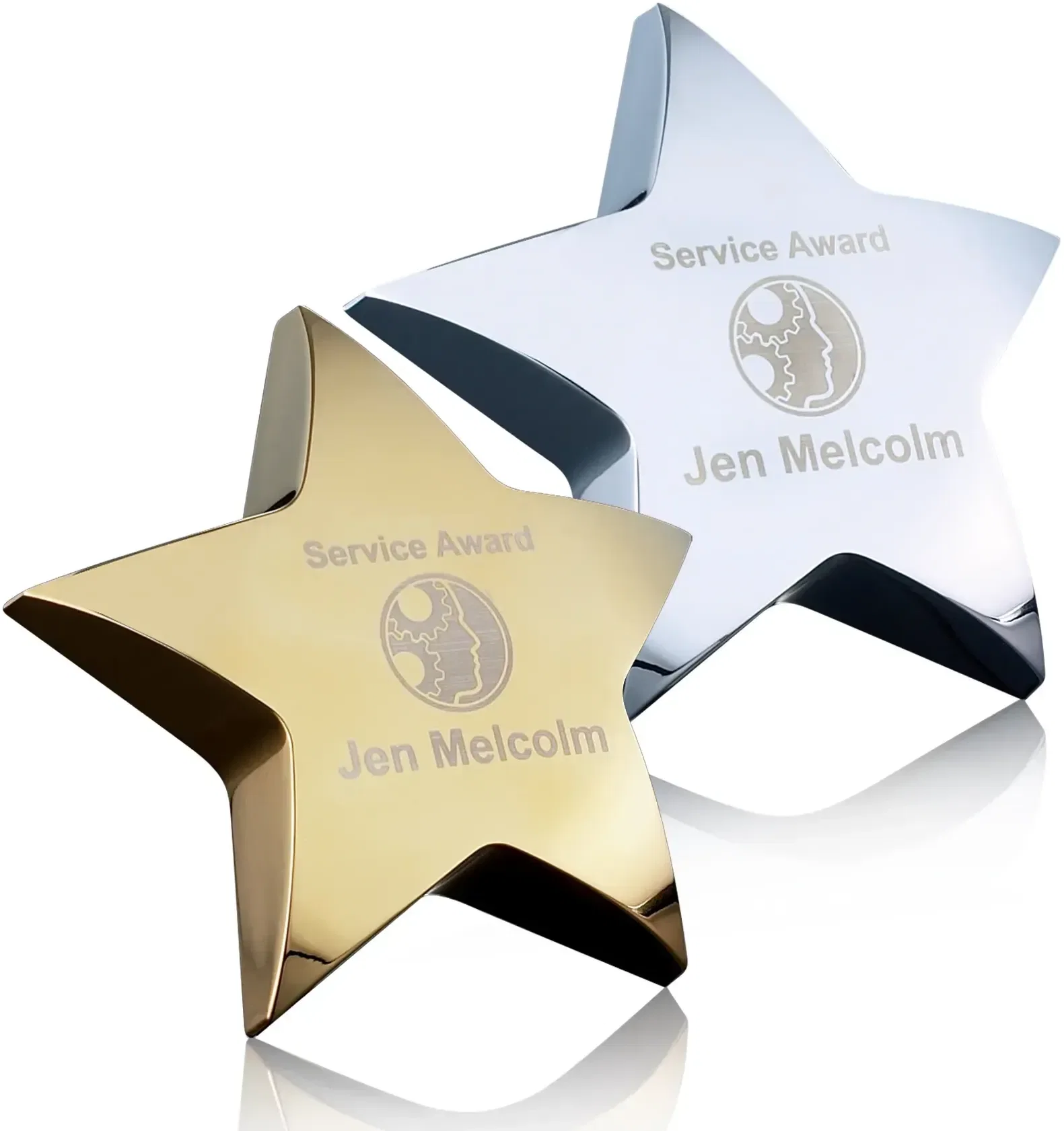 Standing Star Paperweight in Chrome, Copper or Gold
