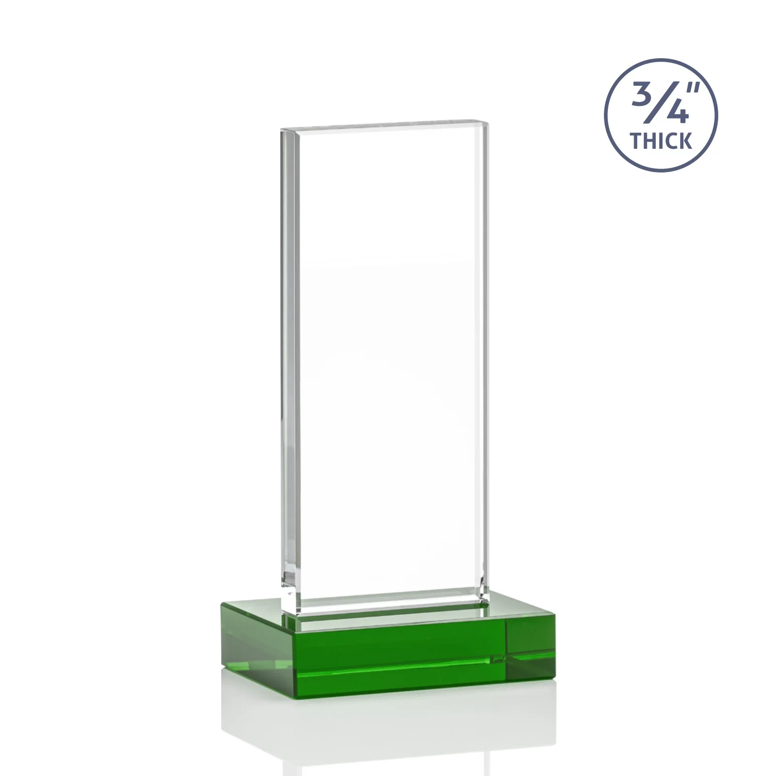 Promotional Starfire Crystal Upright Award on 1 Inch Thick Crystal Base, awards, with your logo for employee recognition