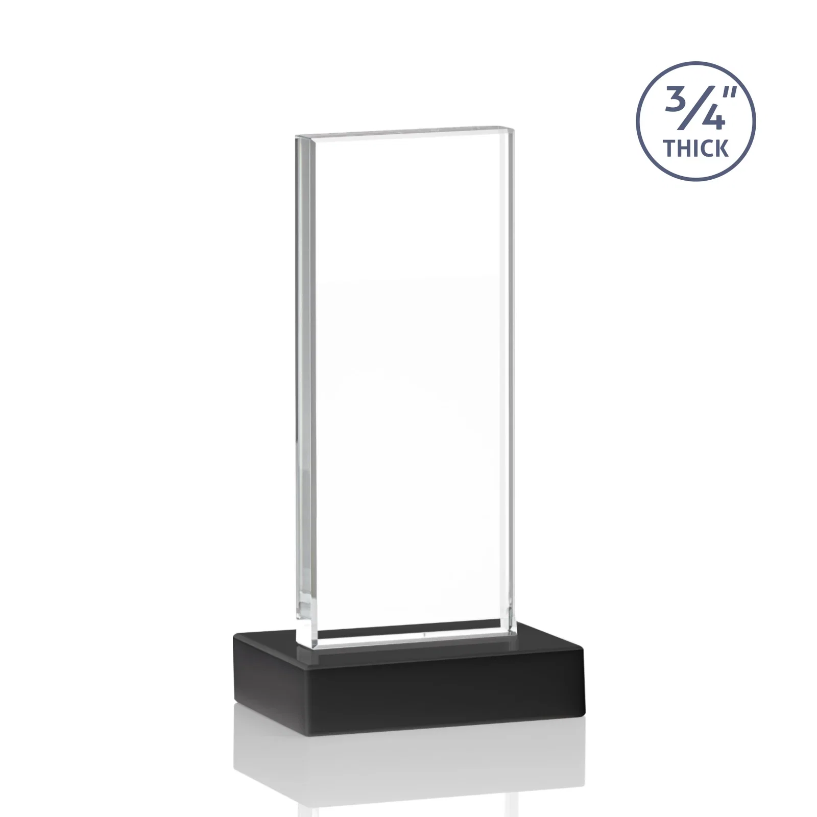 Promotional Starfire Crystal Upright Award on 1 Inch Thick Crystal Base, awards, with your logo for team milestone celebrations