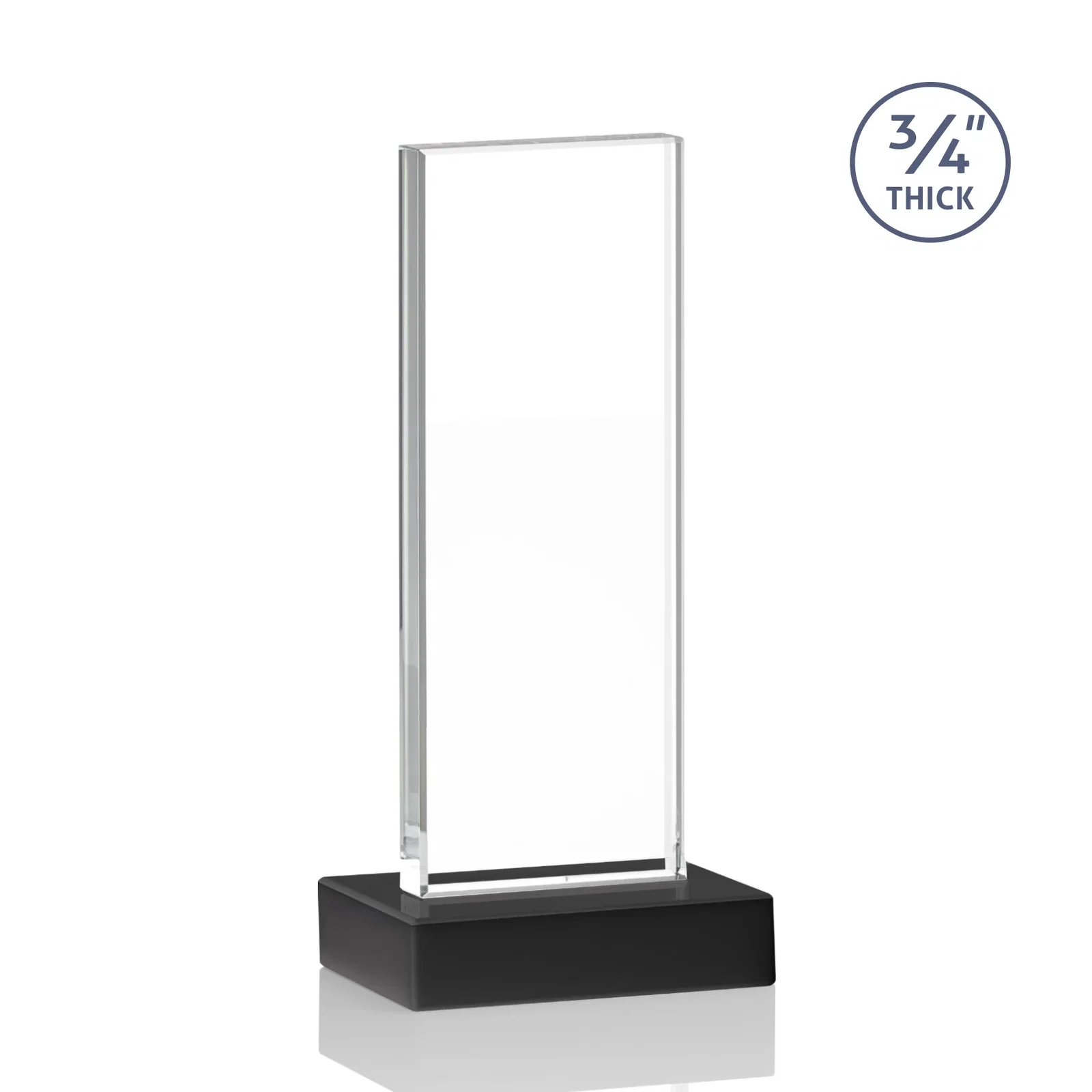 Promotional Starfire Crystal Upright Award on 1 Inch Thick Crystal Base, awards, with your logo for donor appreciation