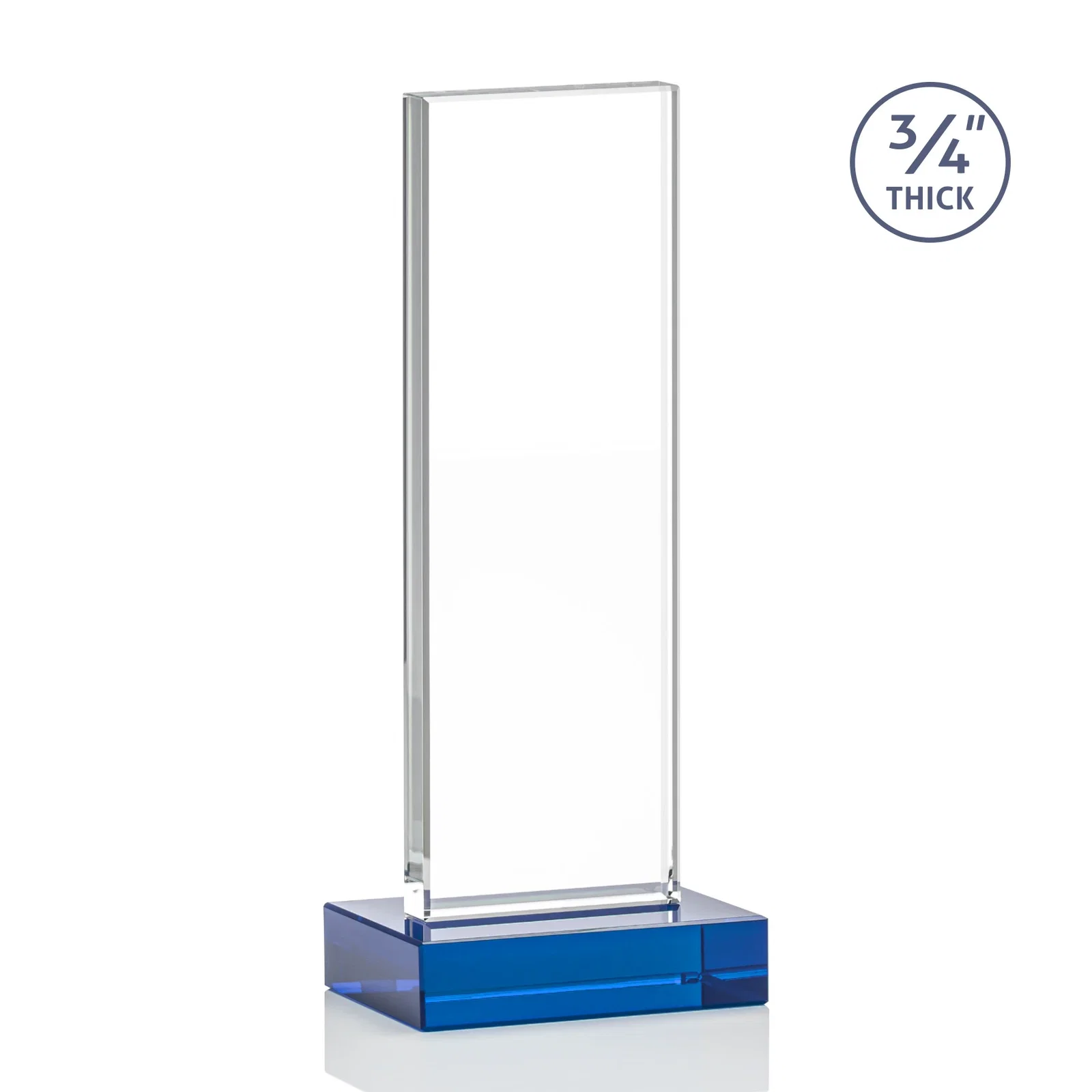 Branded Starfire Crystal Upright Award on 1 Inch Thick Crystal Base, awards, with your logo for employee recognition
