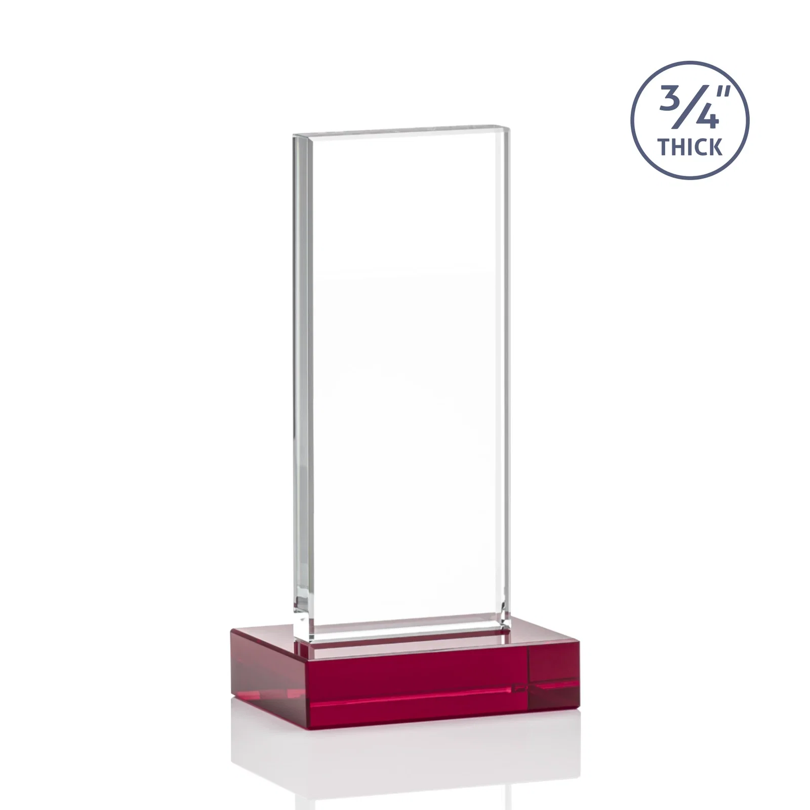 Branded Starfire Crystal Upright Award on 1 Inch Thick Crystal Base, awards, with your logo for sales achievement awards
