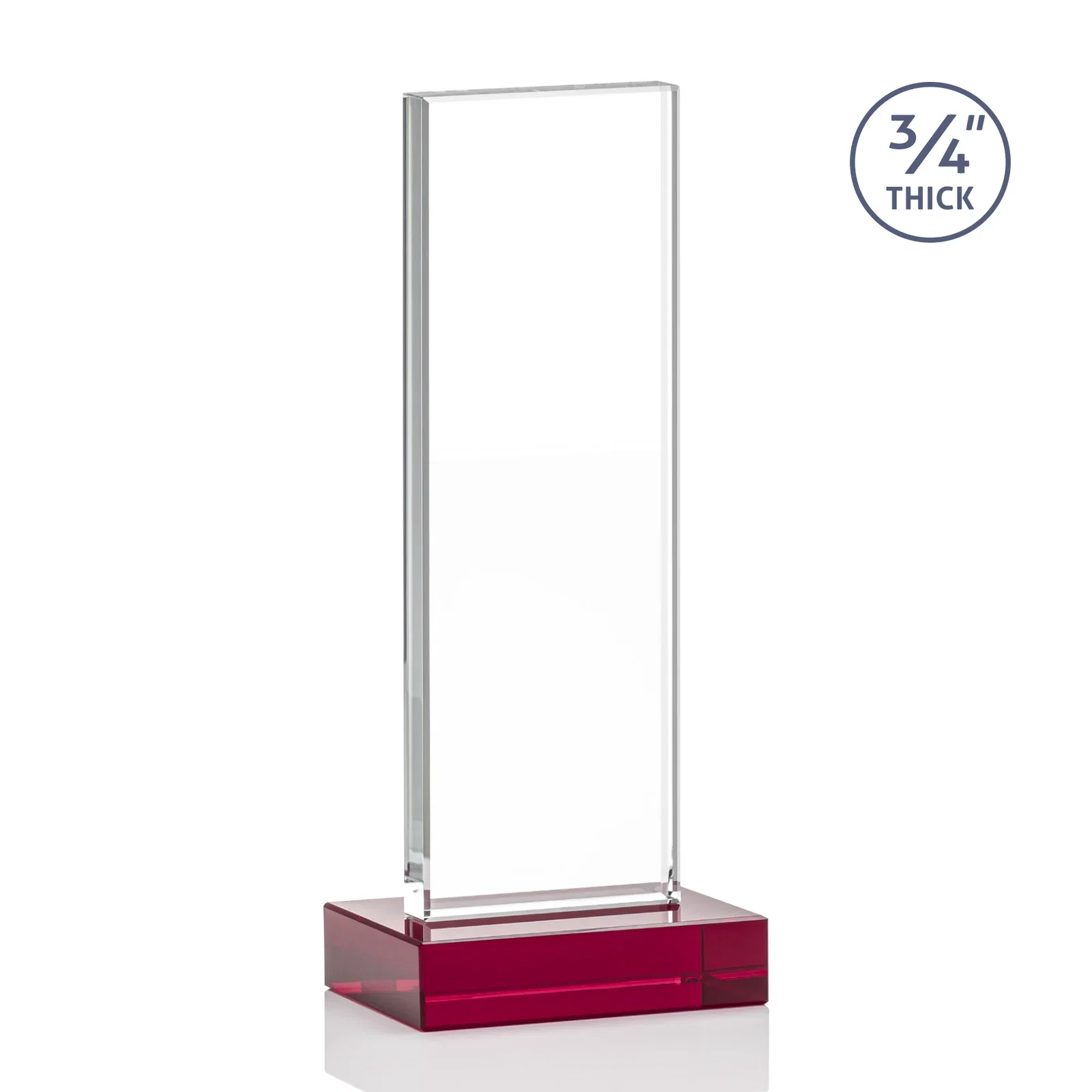 Branded Starfire Crystal Upright Award on 1 Inch Thick Crystal Base, awards, with your logo for team milestone celebrations