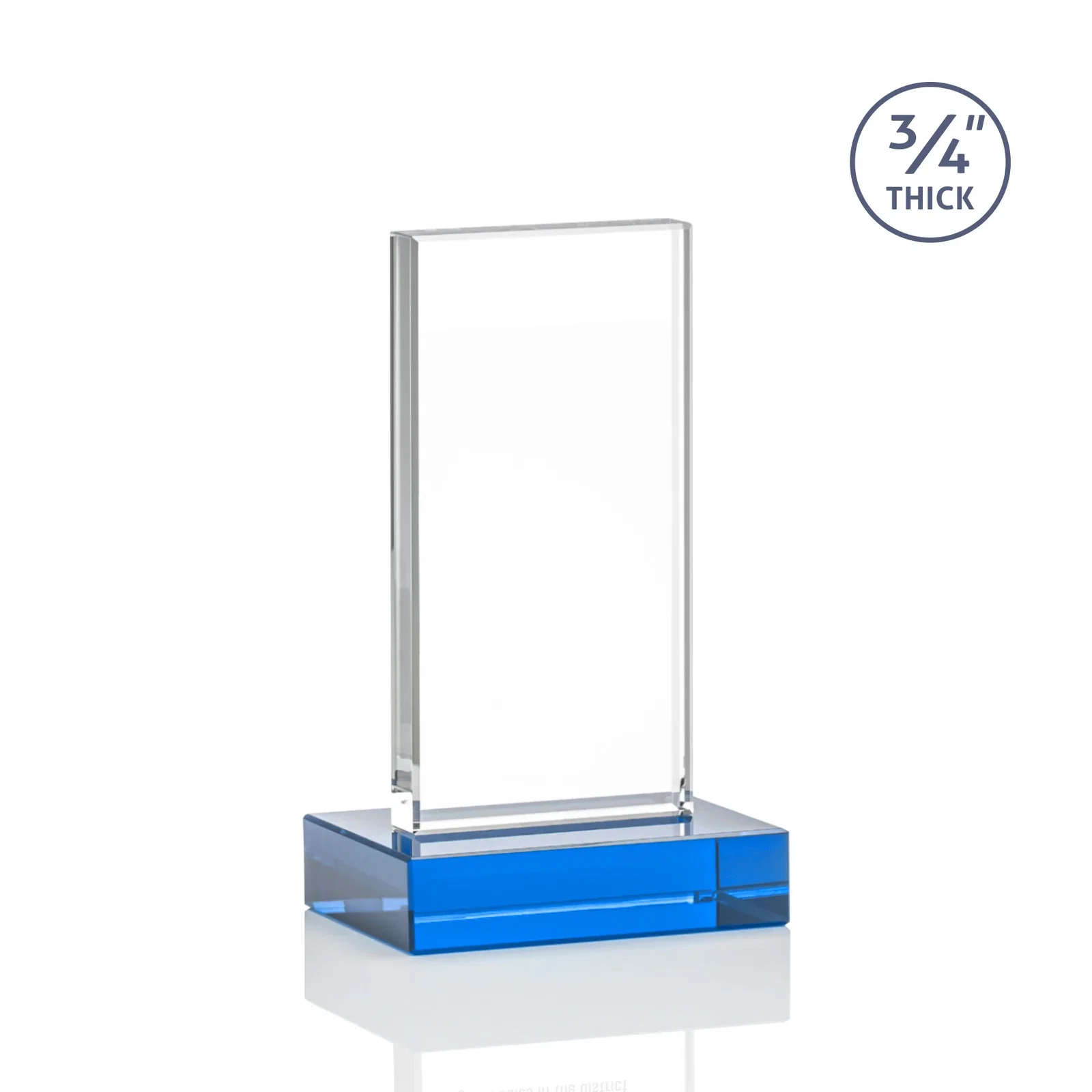 Branded Starfire Crystal Upright Award on 1 Inch Thick Crystal Base, awards, with your logo for graduation ceremonies