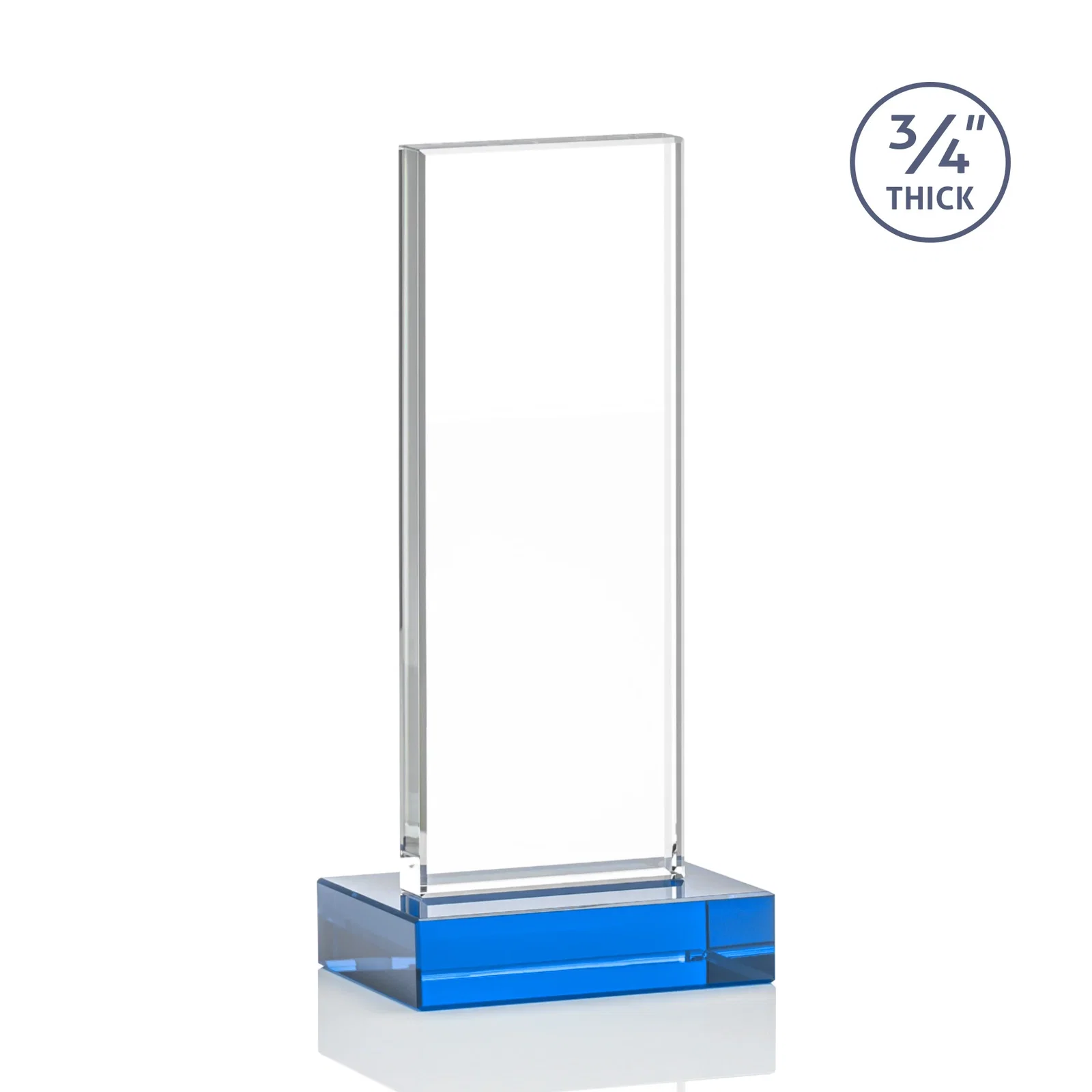 Branded Starfire Crystal Upright Award on 1 Inch Thick Crystal Base, awards, with your logo for volunteer appreciation