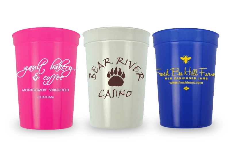 Home & Away Reusable Stadium Cups - 12, 16, 22 & 32 oz. Reusable plastic stadium cups for games and school fundraisers, view