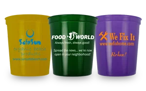 Home & Away Reusable Stadium Cups — 12, 16, 22 & 32 oz