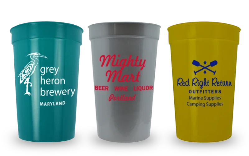 Home & Away Reusable Stadium Cups - 12, 16, 22 & 32 oz. Reusable plastic stadium cups for games and school fundraisers, view