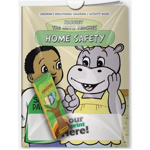 Home Safety with Harriet the Hippo Coloring Book & Crayons Combo Pack (Imprinted Crayons)