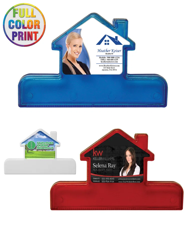 Home-Shaped Bag Clip with Solid Color Finish — view 2