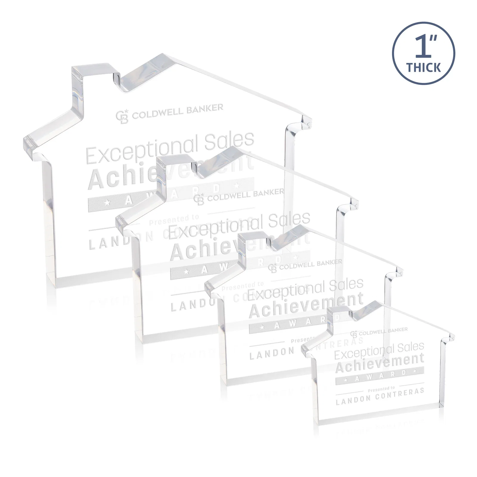 Custom Acrylic House-Shaped Award With Double-Sided VividPrint for employee recognition