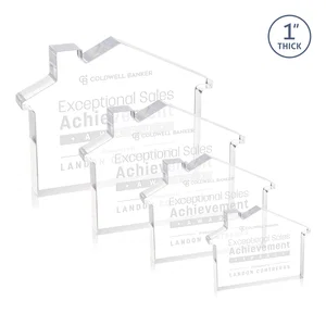 Acrylic House-Shaped Award With Double-Sided VividPrint
