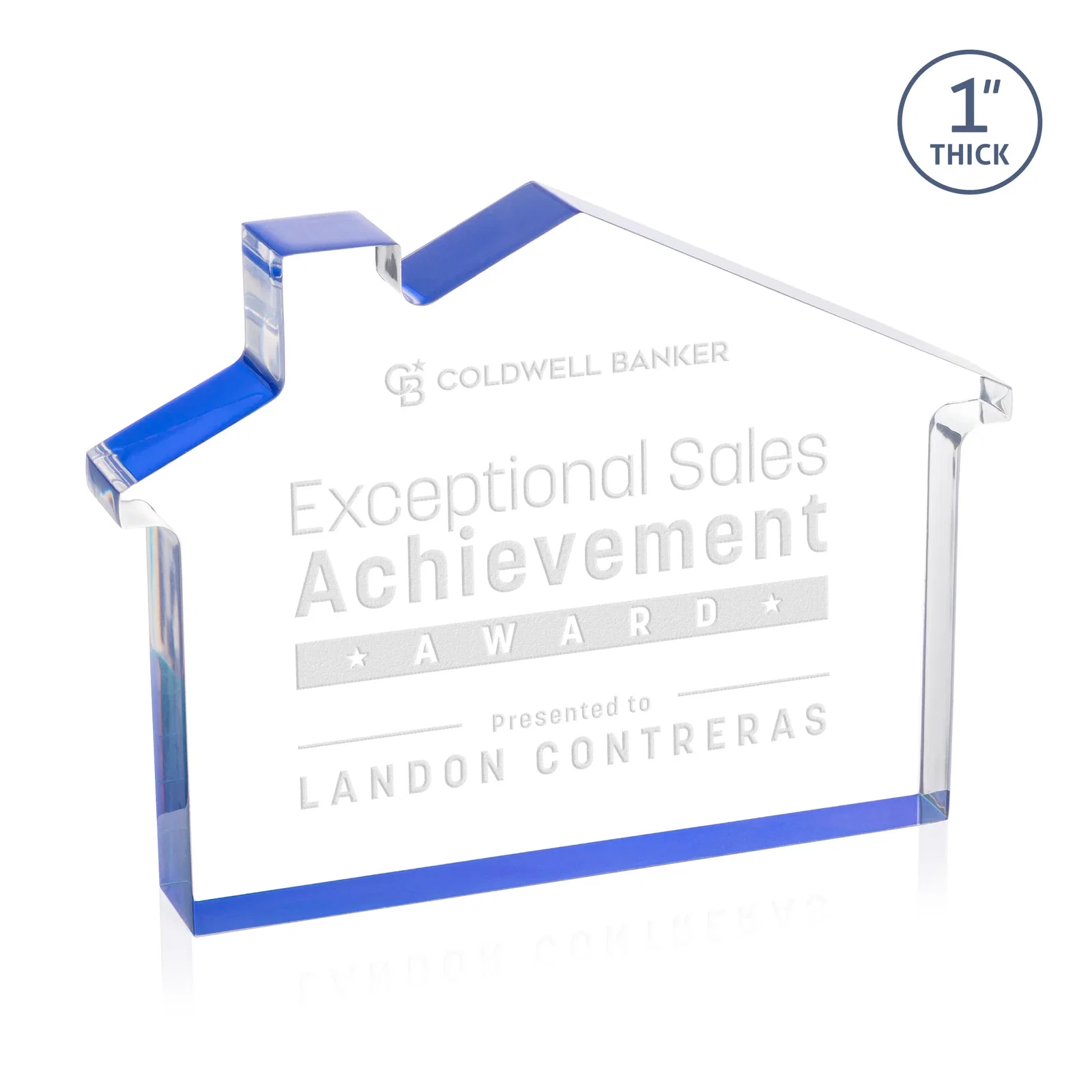 Custom Acrylic House-Shaped Award With Double-Sided VividPrint for volunteer appreciation