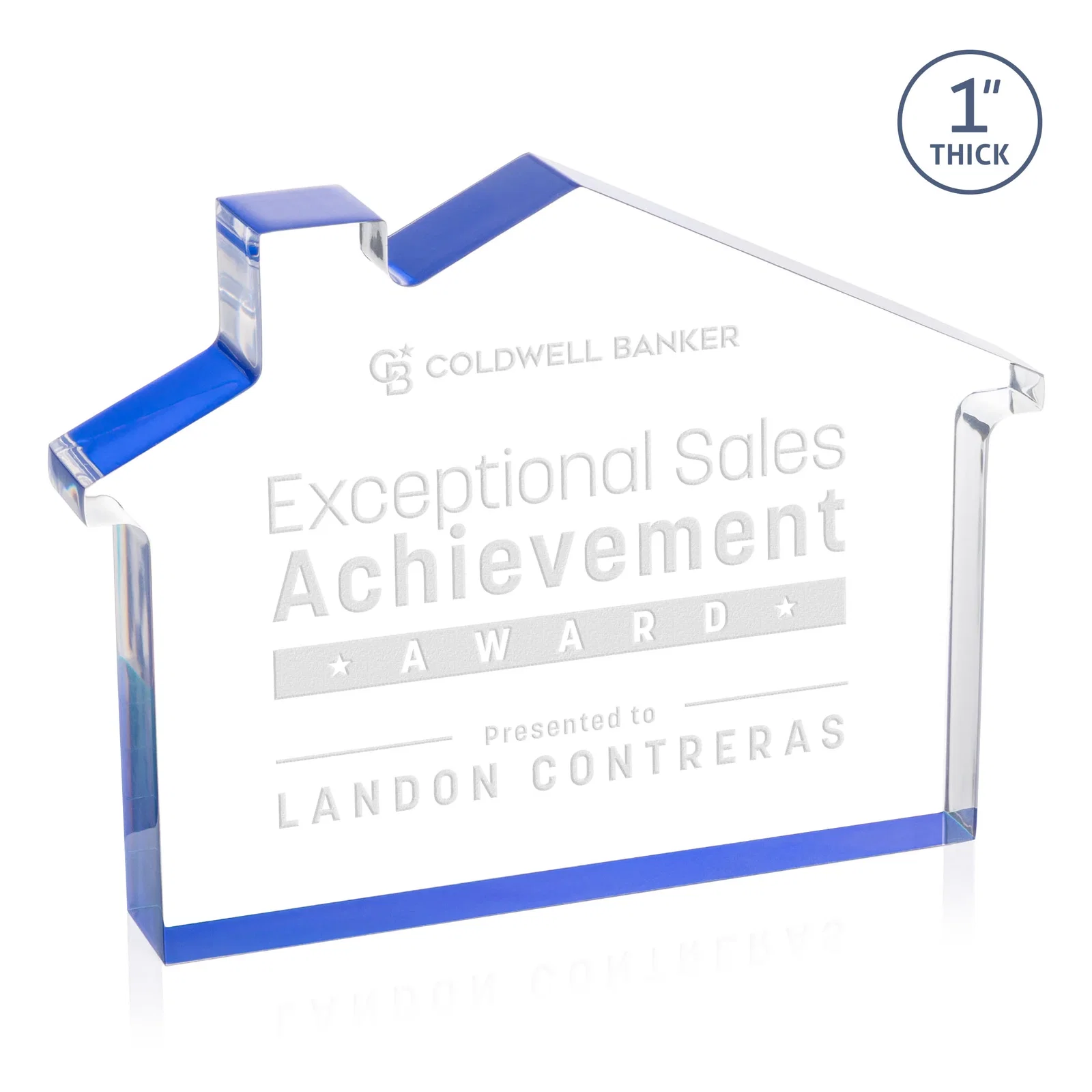 Custom Acrylic House-Shaped Award With Double-Sided VividPrint for dealer and partner awards
