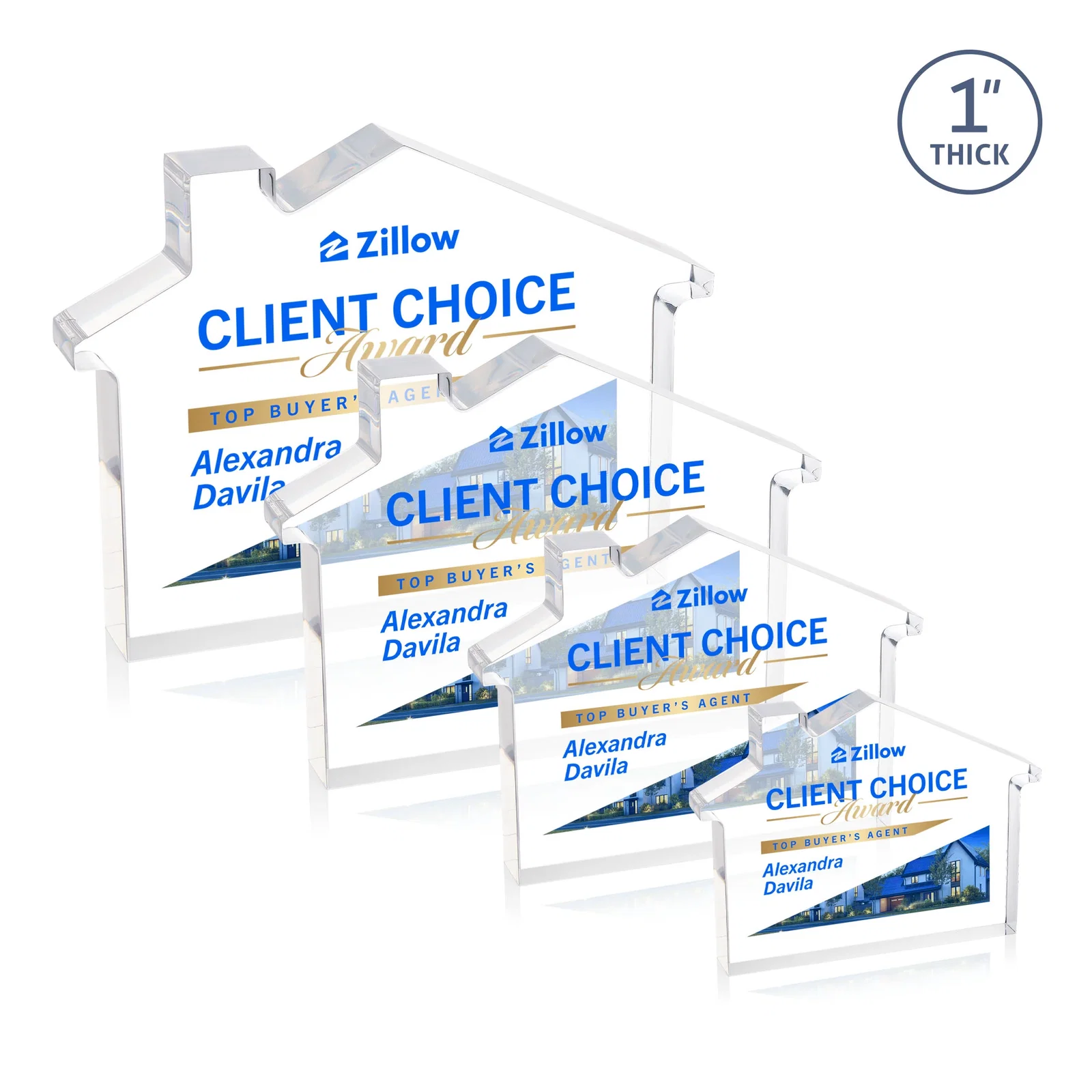 Personalized Acrylic House-Shaped Award With Double-Sided VividPrint for employee recognition