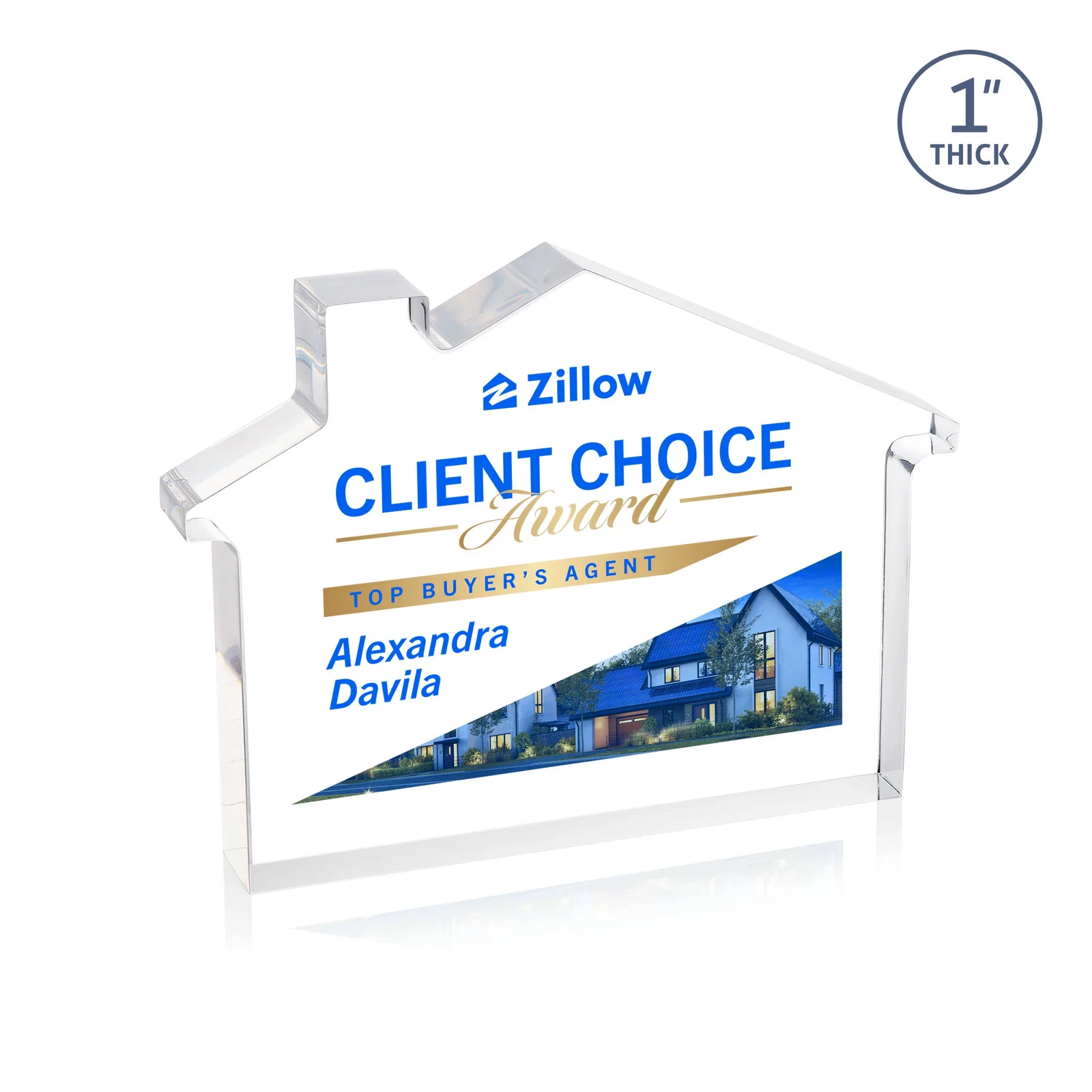 Personalized Acrylic House-Shaped Award With Double-Sided VividPrint for corporate award ceremonies
