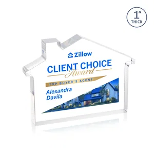 Acrylic House-Shaped Award With Double-Sided VividPrint