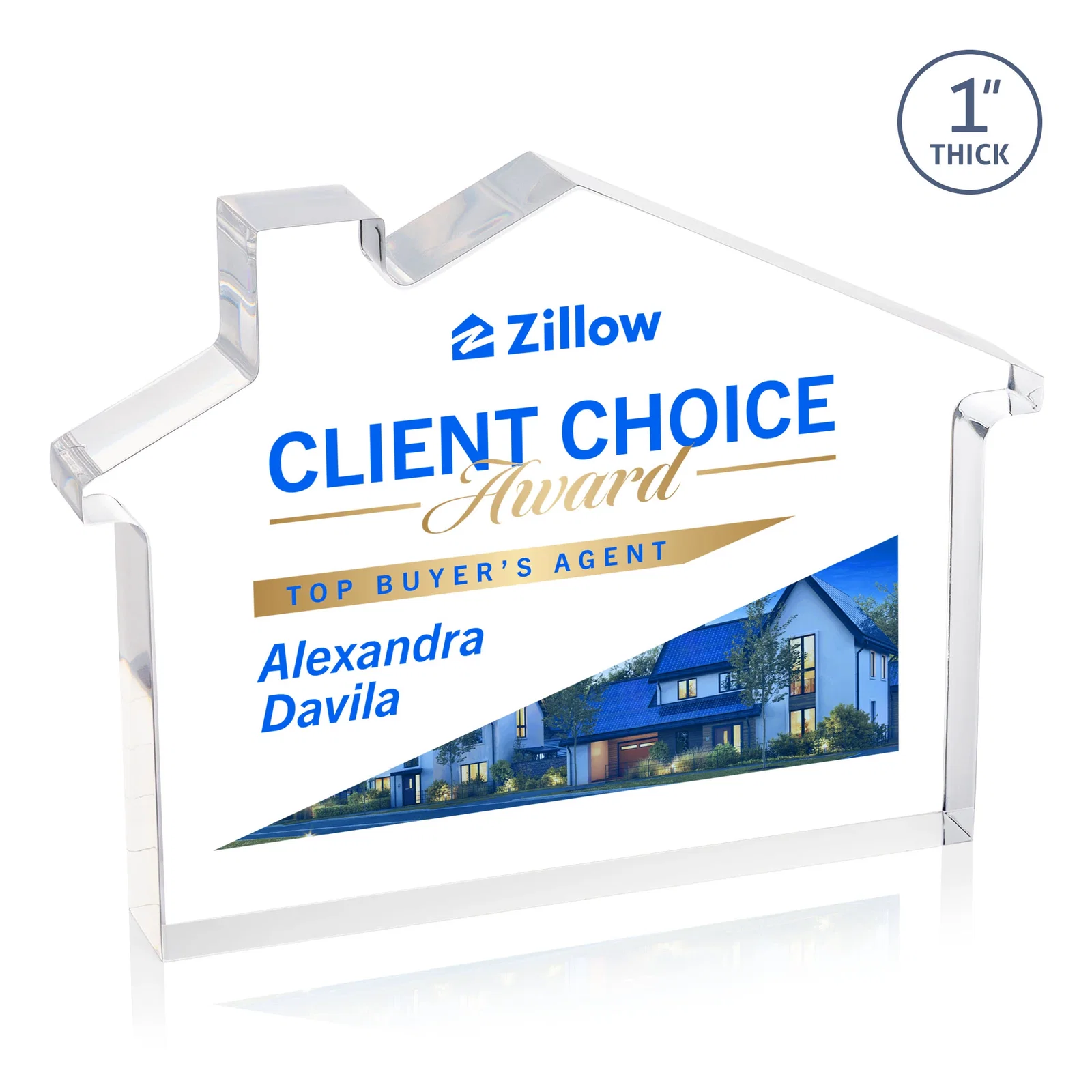 Personalized Acrylic House-Shaped Award With Double-Sided VividPrint for retirement presentations