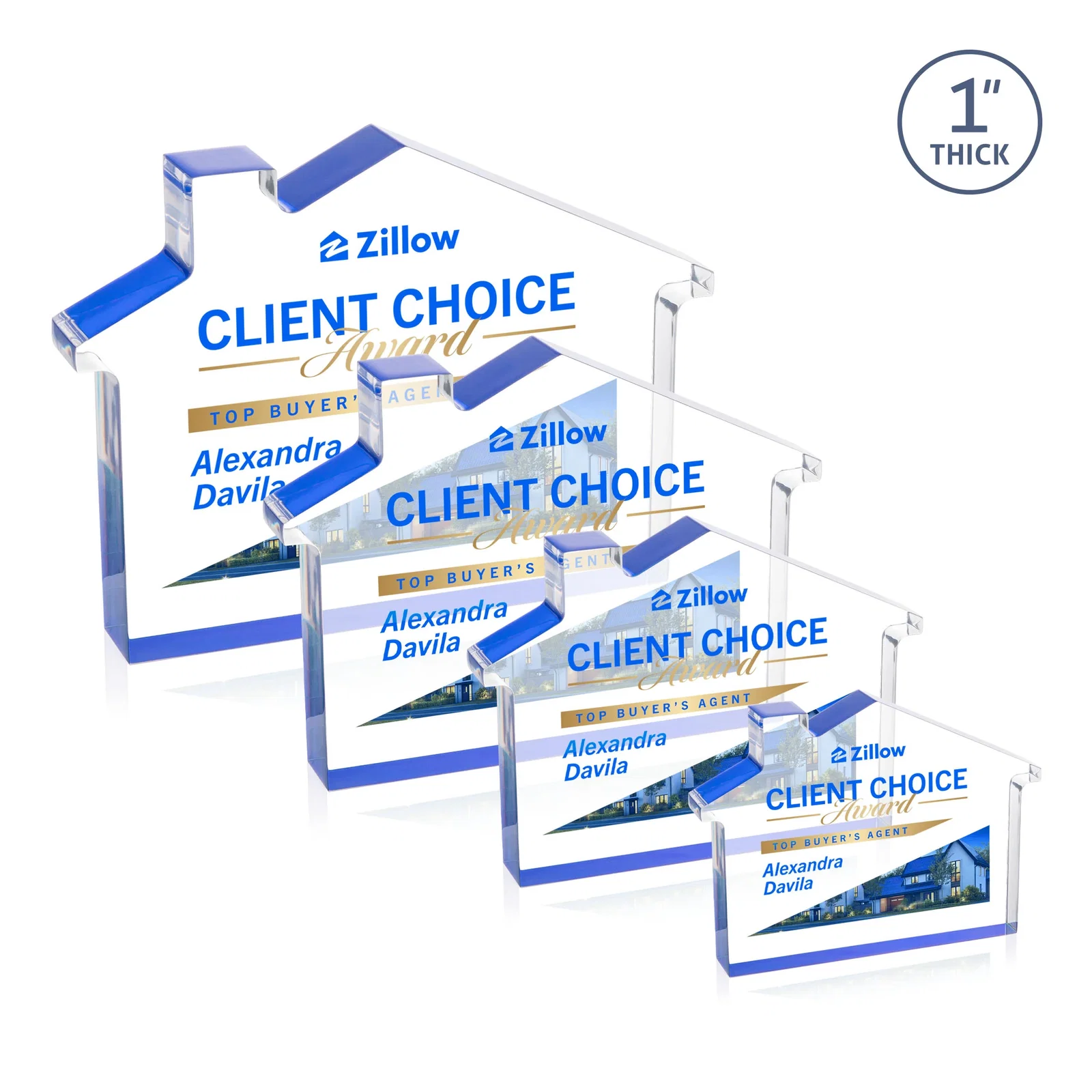 Personalized Acrylic House-Shaped Award With Double-Sided VividPrint for donor appreciation