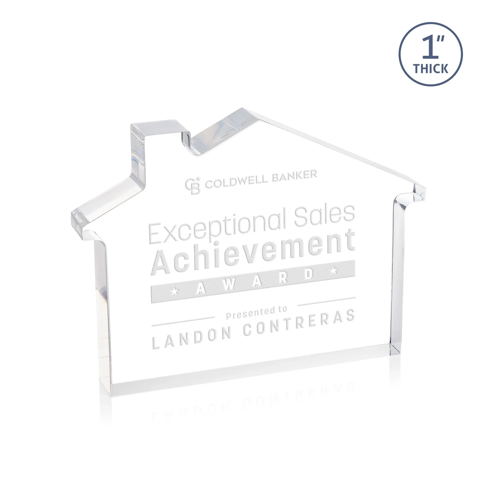 Custom Acrylic House-Shaped Award With Double-Sided VividPrint for corporate award ceremonies