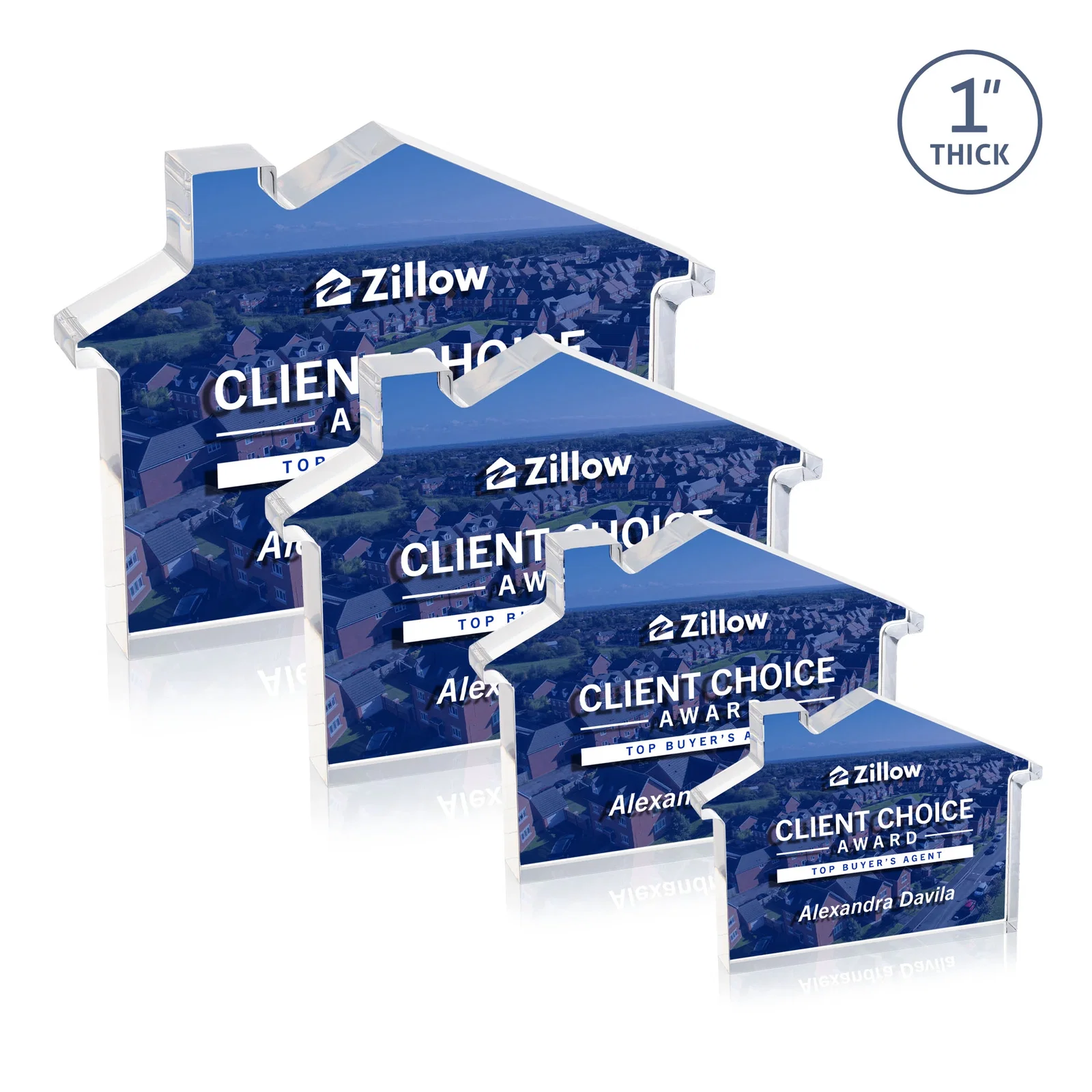 Promotional Acrylic House-Shaped Award With Double-Sided VividPrint for employee recognition