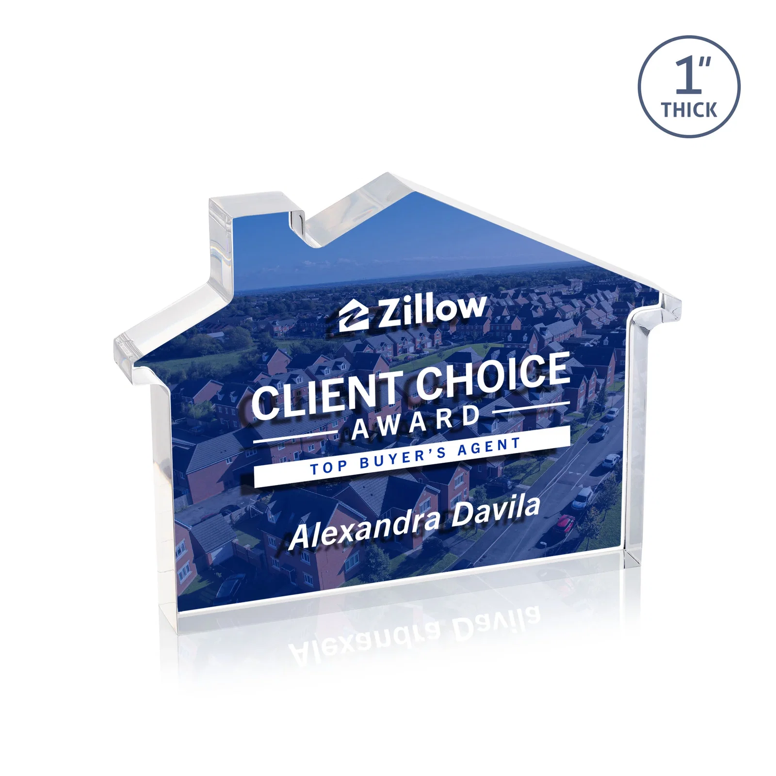 Promotional Acrylic House-Shaped Award With Double-Sided VividPrint for corporate award ceremonies