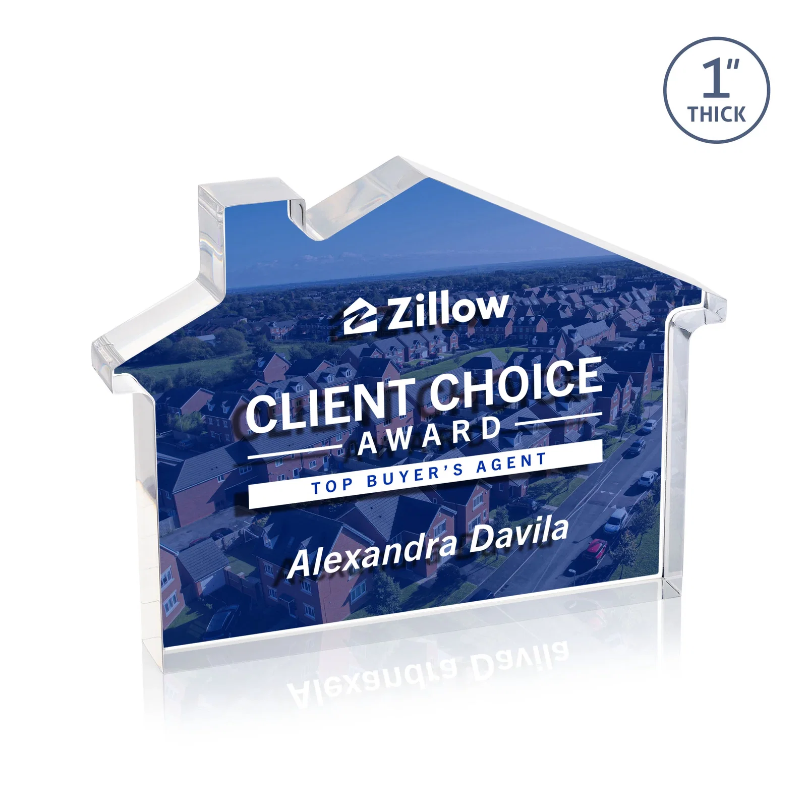 Promotional Acrylic House-Shaped Award With Double-Sided VividPrint for service anniversary gifts