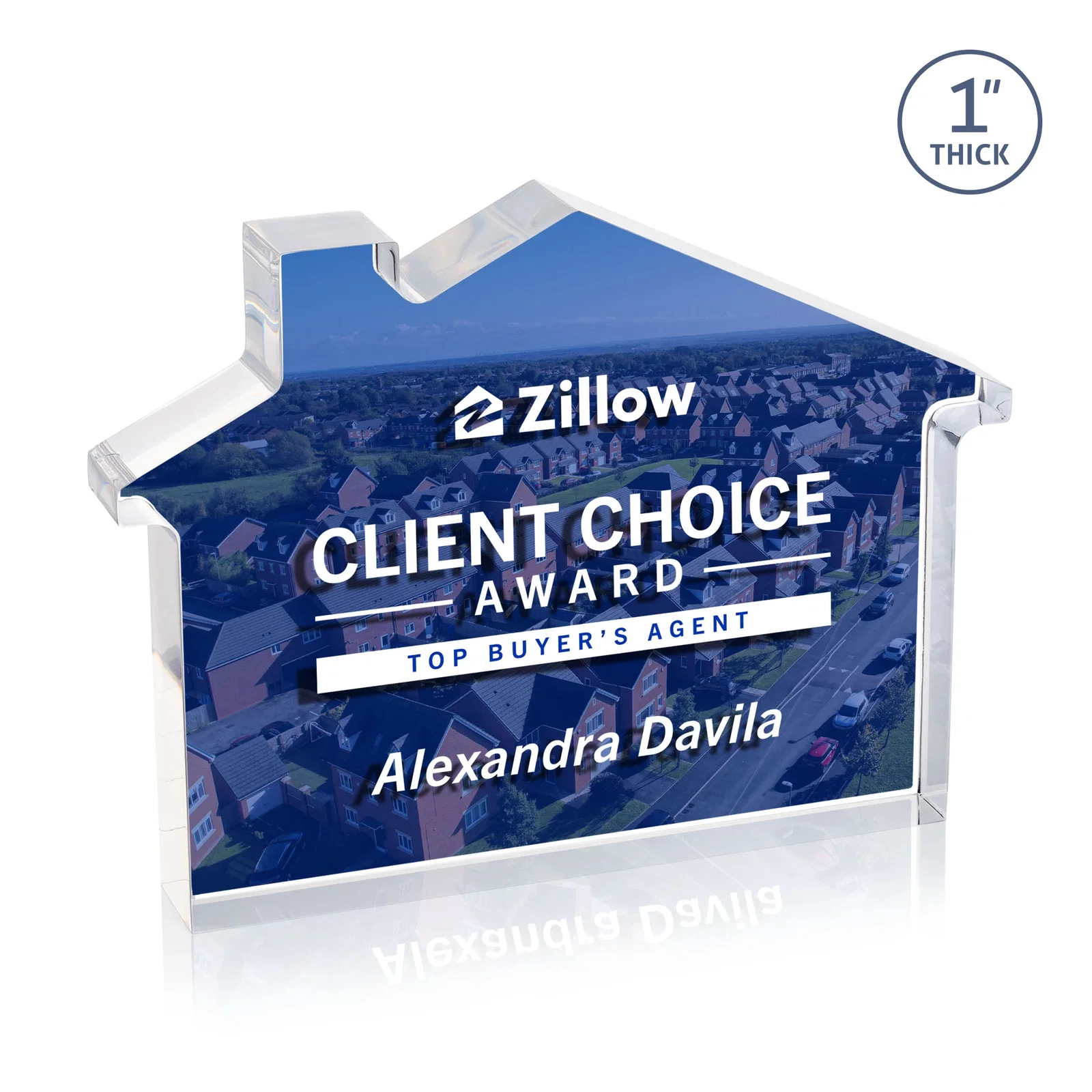 Promotional Acrylic House-Shaped Award With Double-Sided VividPrint for sales achievement awards