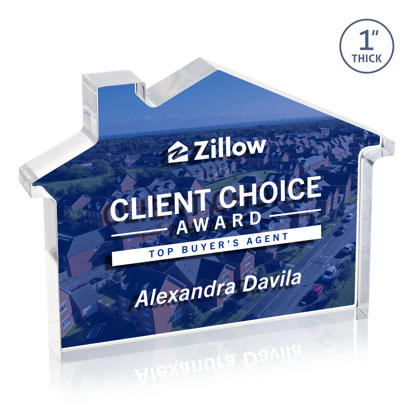 Promotional Acrylic House-Shaped Award With Double-Sided VividPrint for retirement presentations