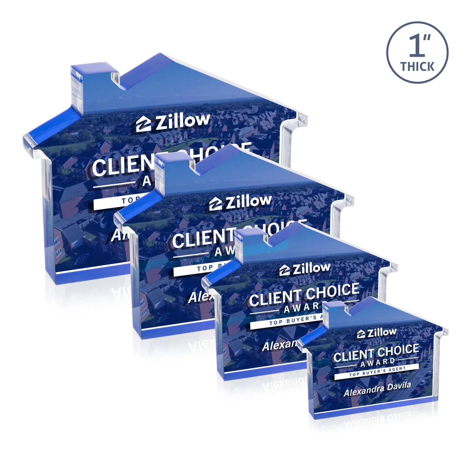 Promotional Acrylic House-Shaped Award With Double-Sided VividPrint for donor appreciation