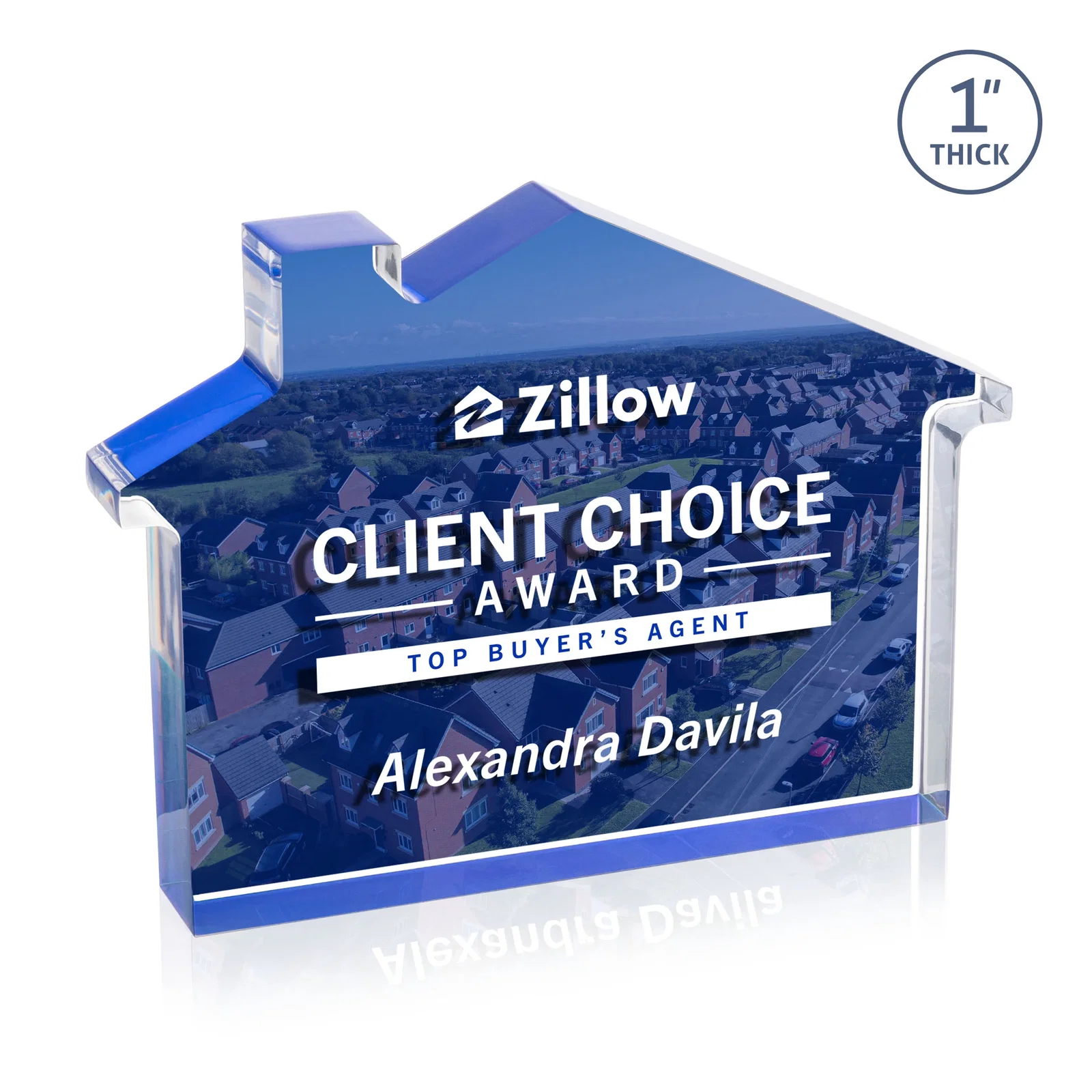 Promotional Acrylic House-Shaped Award With Double-Sided VividPrint for volunteer appreciation