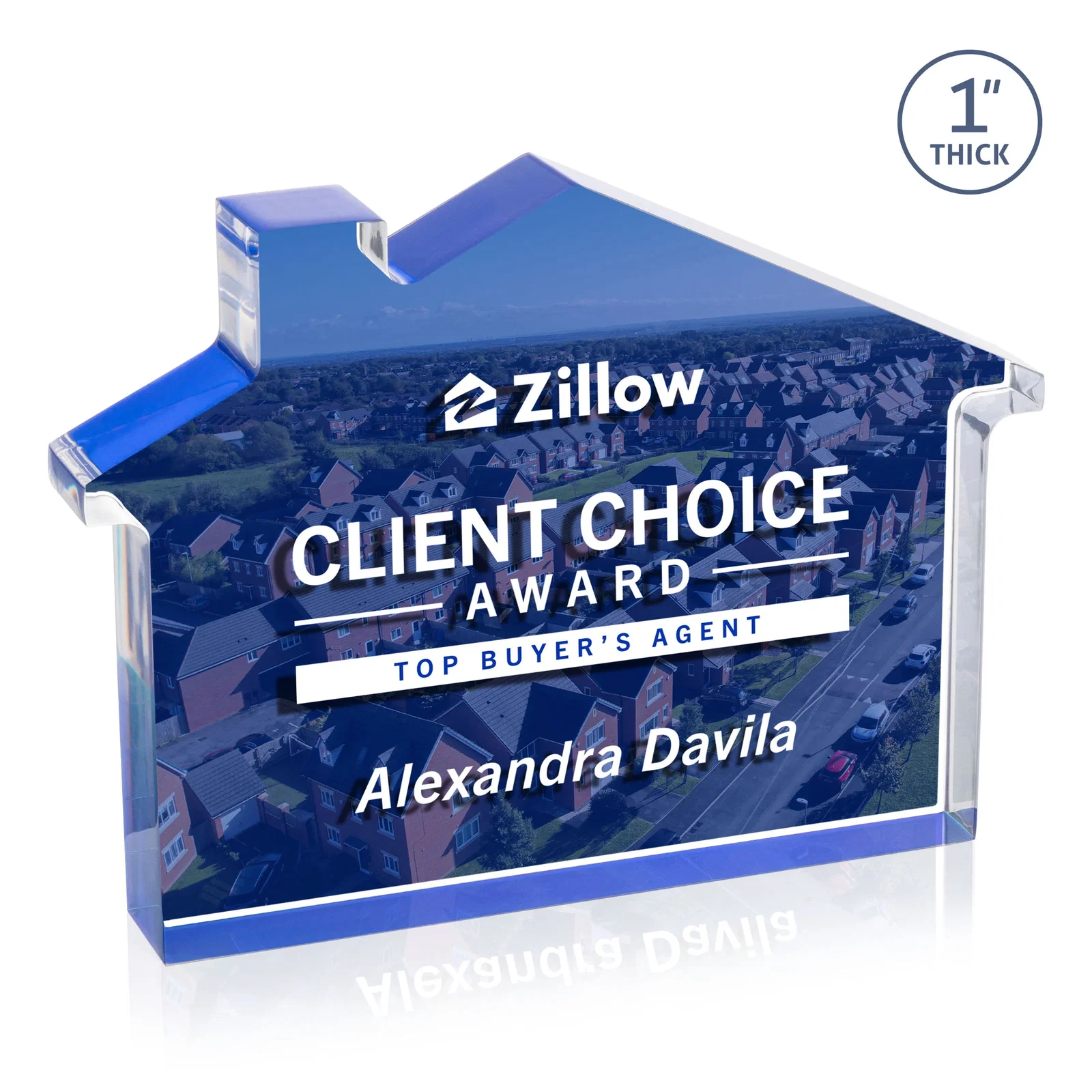 Promotional Acrylic House-Shaped Award With Double-Sided VividPrint for dealer and partner awards