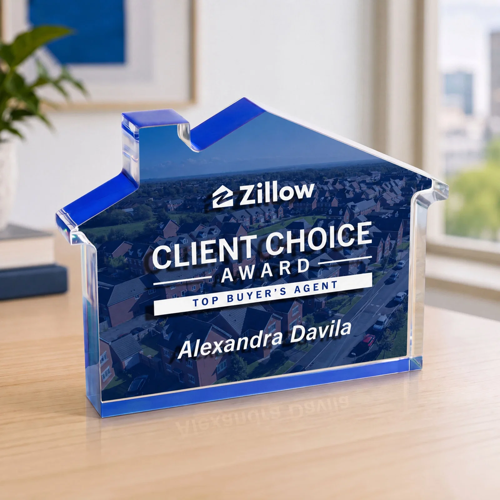 Promotional Acrylic House-Shaped Award With Double-Sided VividPrint for company anniversary events