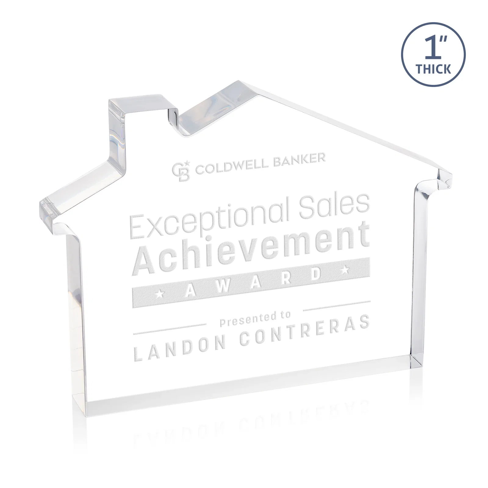 Custom Acrylic House-Shaped Award With Double-Sided VividPrint for sales achievement awards