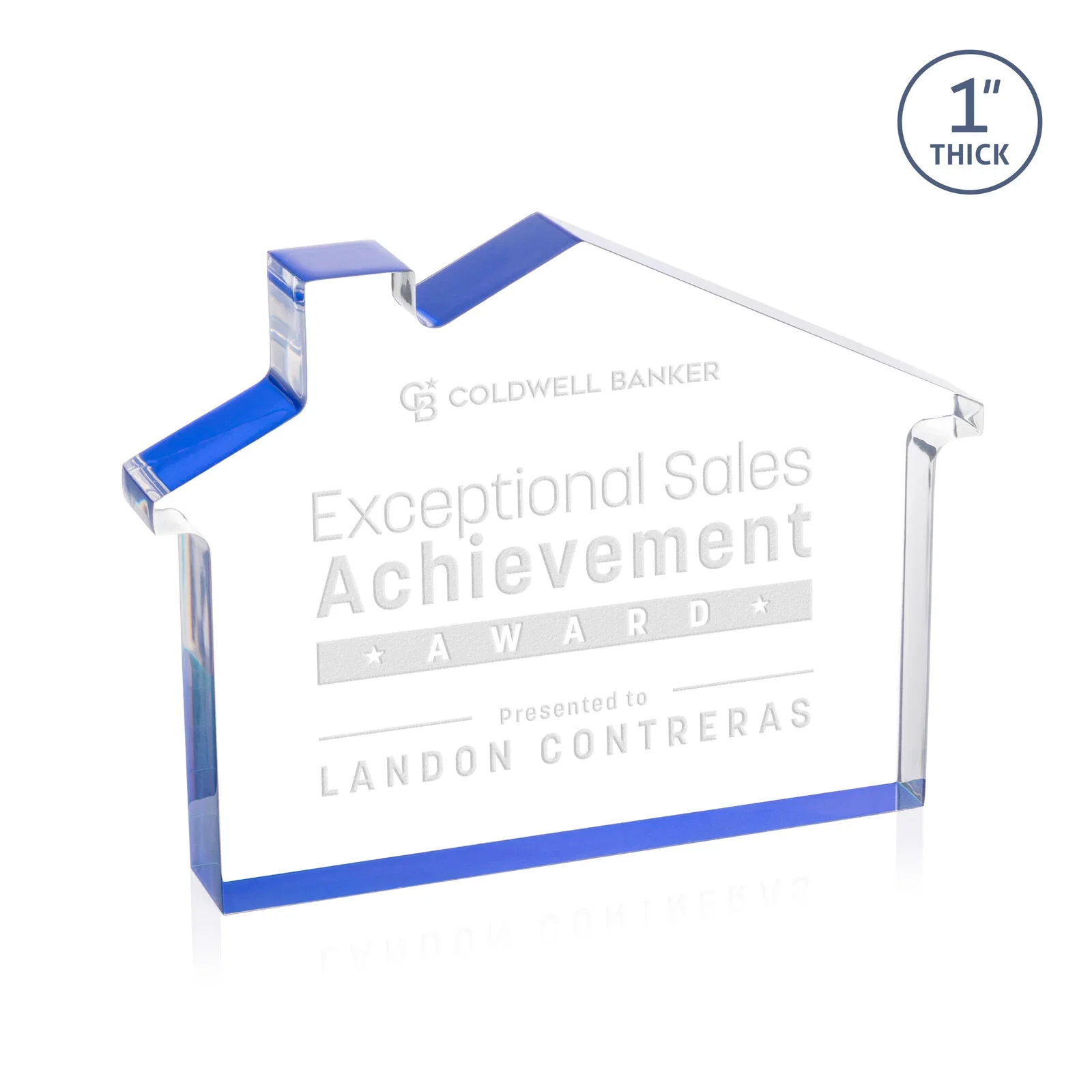 Custom Acrylic House-Shaped Award With Double-Sided VividPrint for safety achievement programs
