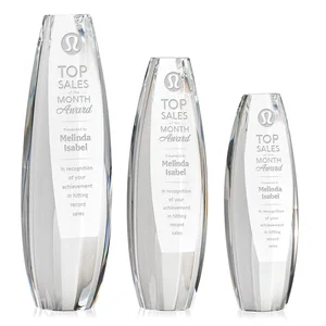 Optical Crystal Tower Award With Sheared-Face Base