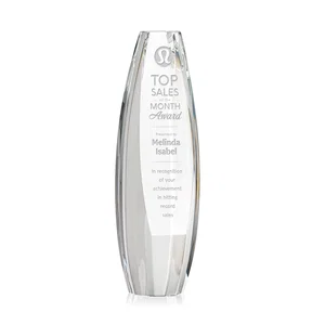Optical Crystal Tower Award With Sheared-Face Base