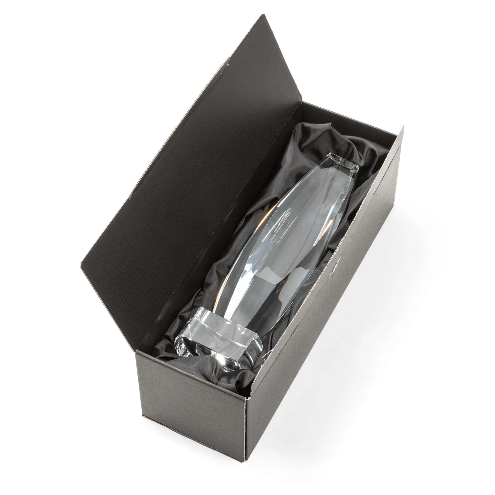 Custom Optical Crystal Tower Award With a Large Sheared Engraving Face, awards for safety achievement programs