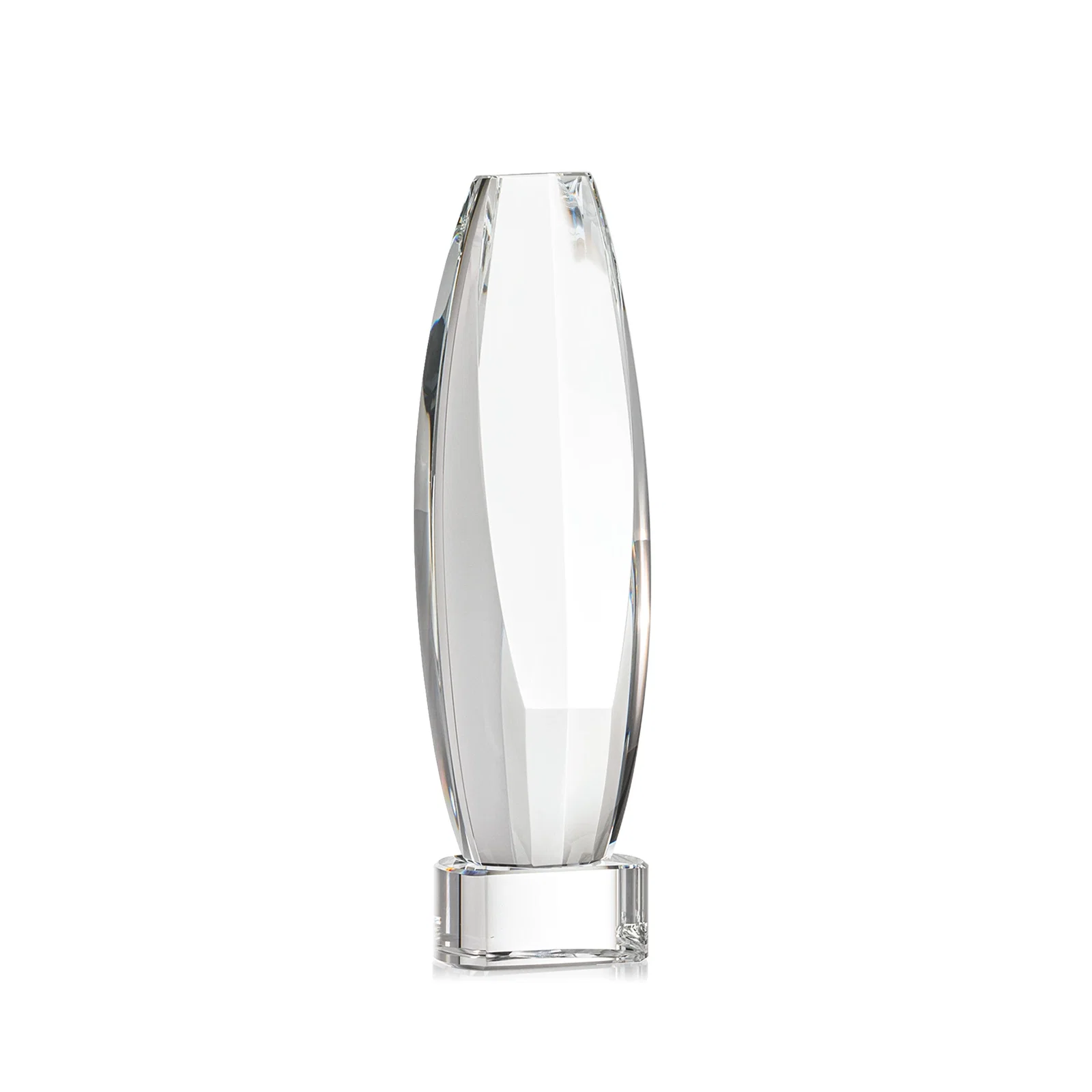 Promotional Optical Crystal Tower Award With a Large Sheared Engraving Face, awards for volunteer appreciation