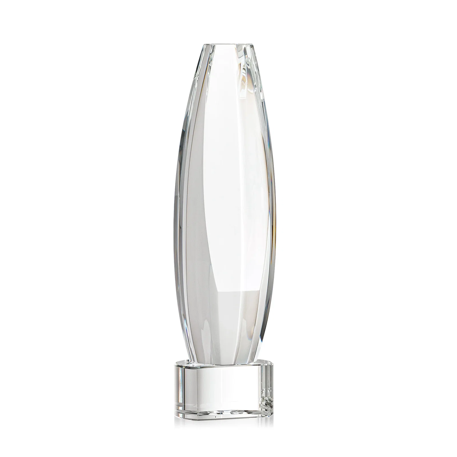 Promotional Optical Crystal Tower Award With a Large Sheared Engraving Face, awards for dealer and partner awards