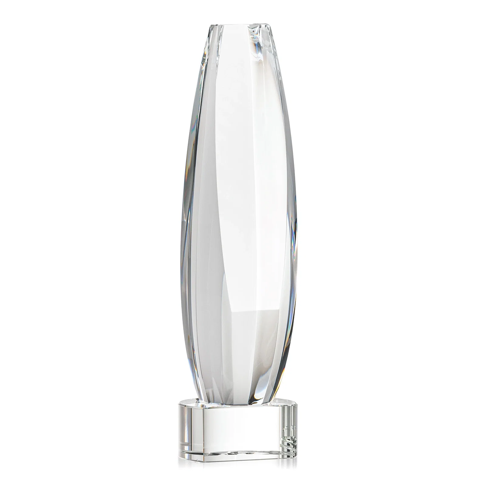 Promotional Optical Crystal Tower Award With a Large Sheared Engraving Face, awards for company anniversary events