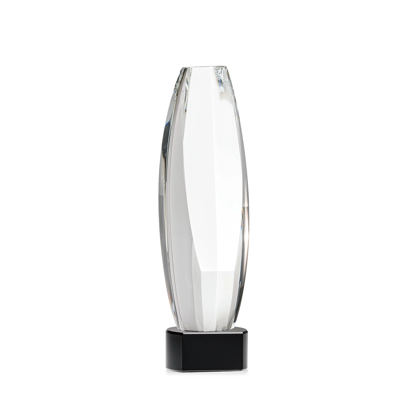 Branded Optical Crystal Tower Award With a Large Sheared Engraving Face, awards for sales achievement awards